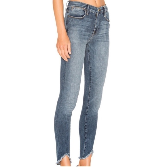 Frame Le High Skinny in Selman Triangle Raw Frayed Jeans - Picture 2 of 9